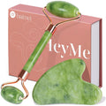 Icyme Gua Sha & Jade Roller Set, Cooling Face Roller & Guasha Tool for Face Depuffing, Facial Sculpting & Jawline Definition, Smooth Rolling Skincare Tools Gifts for Women & Men – Green