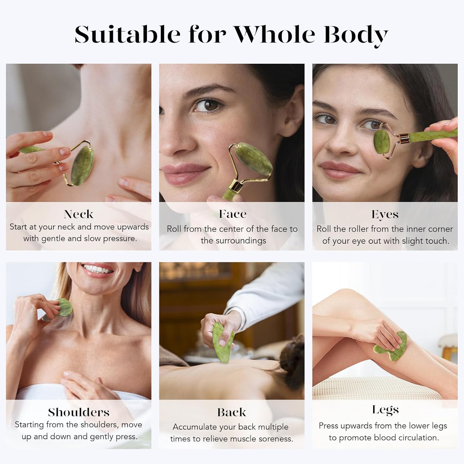 Icyme Gua Sha & Jade Roller Set, Cooling Face Roller & Guasha Tool for Face Depuffing, Facial Sculpting & Jawline Definition, Smooth Rolling Skincare Tools Gifts for Women & Men – Green